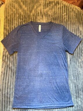 Bella Canvas Heathered Navy V-Neck Tee